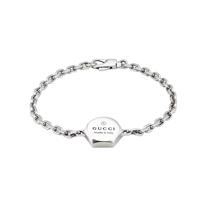 Oiritaly Bracciale Uomo Gucci YBA779169001019 Trademark Argento